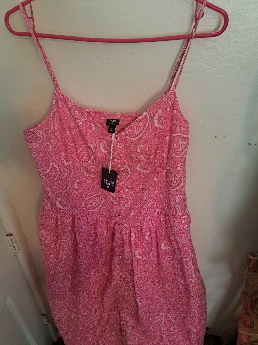 NWT Roller Rabbit x Target Pink Paisley Eyelet Drop Waist Midi Sundress with Poc